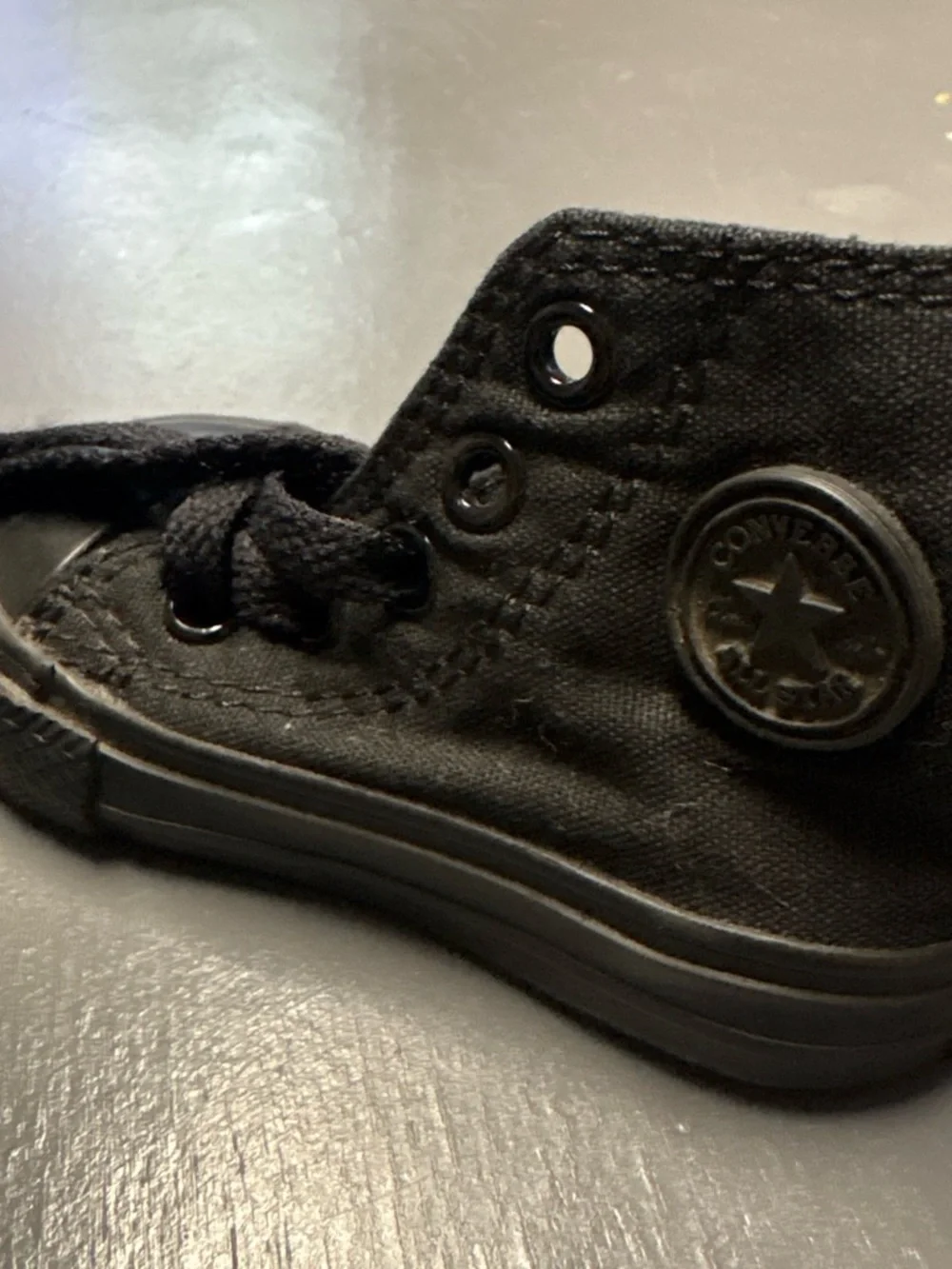 Converse Kids Black High-Top Canvas Sneakers with Black Laces